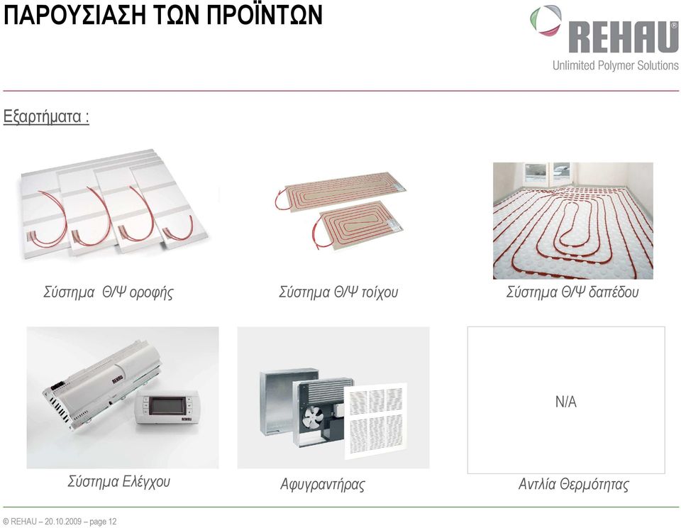 Σύστηµα Θ/Ψ δαπέδου N/A Σύστηµα Ελέγχου