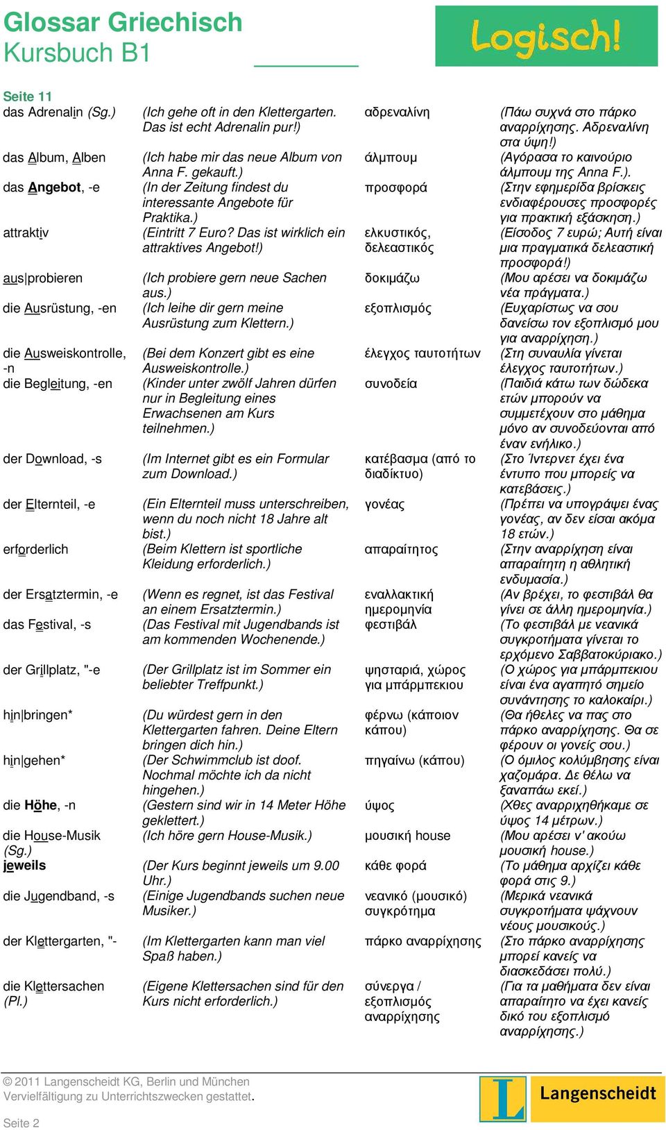 ) (In der Zeitung findest du interessante Angebote für Praktika.) (Eintritt 7 Euro? Das ist wirklich ein attraktives Angebot!) (Ich probiere gern neue Sachen aus.
