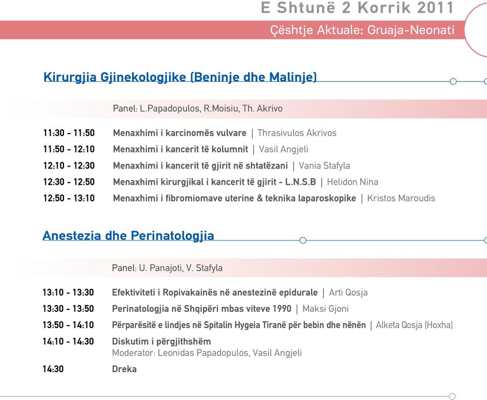 12:30-12:50 Menaxhimi kirurgjikal i kancerit të gjirit - L.N.S.