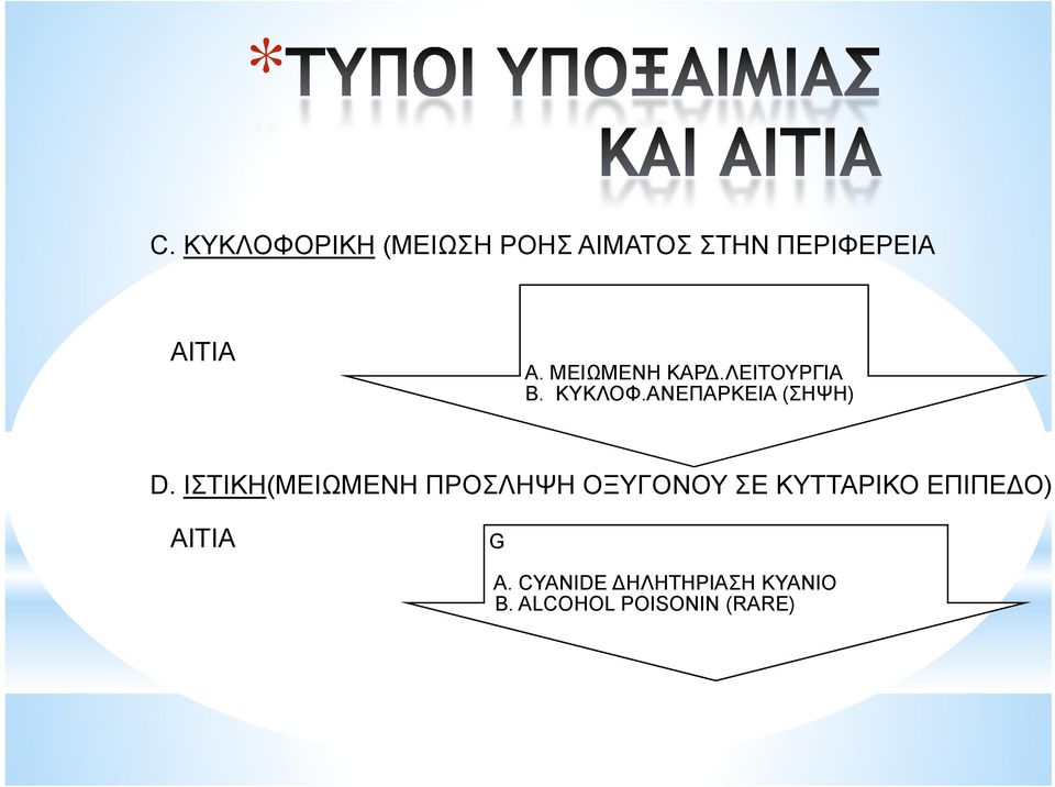 ΙΣΤΙΚΗ(ΜΕΙΩΜΕΝΗ ΠΡΟΣΛΗΨΗ ΟΞΥΓΟΝΟΥ ΣΕ ΚΥΤΤΑΡΙΚΟ ΕΠΙΠΕΔΟ)