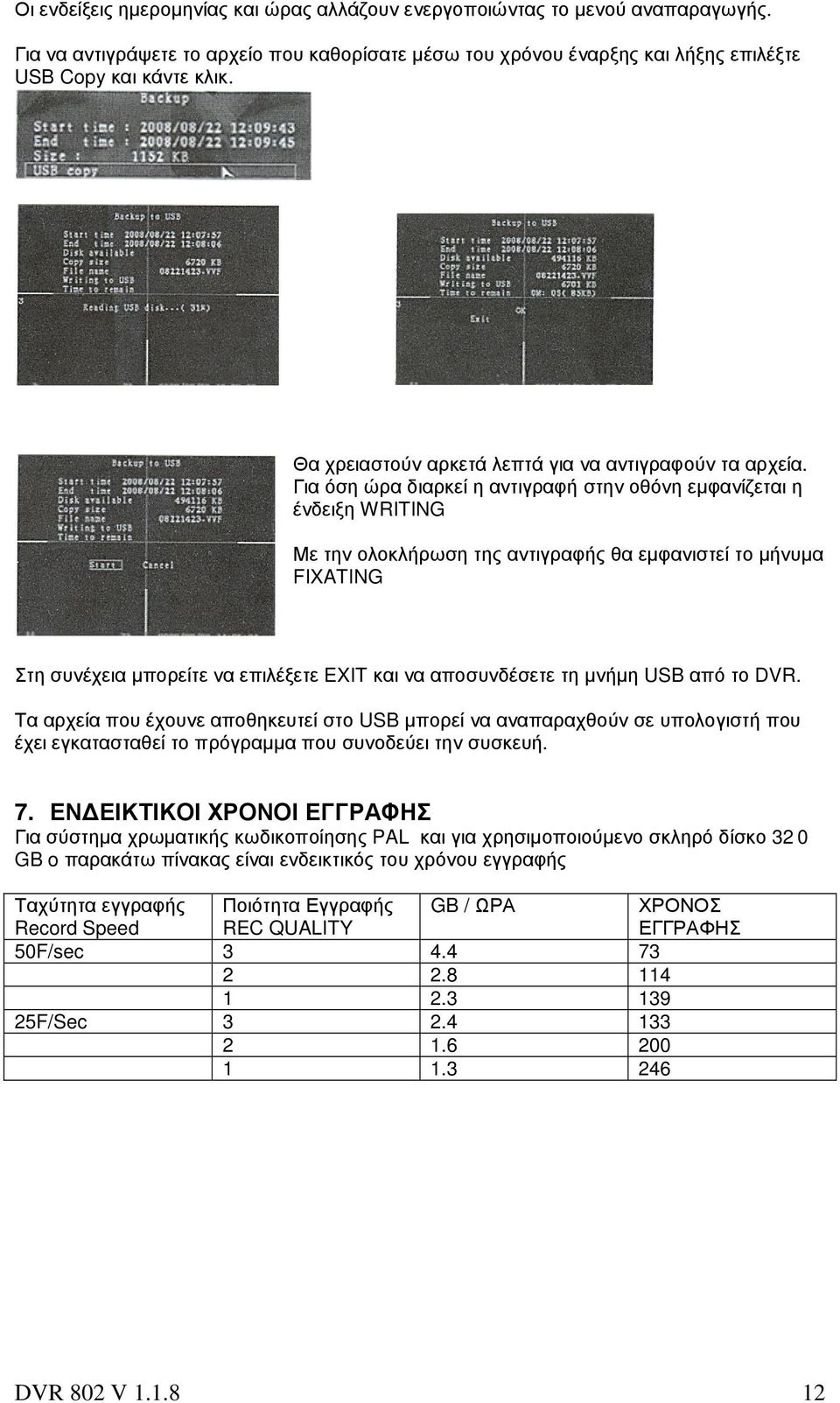 Για όση ώρα διαρκεί η αντιγραφή στην οθόνη εµφανίζεται η ένδειξη WRITING Με την ολοκλήρωση της αντιγραφής θα εµφανιστεί το µήνυµα FIXATING Στη συνέχεια µπορείτε να επιλέξετε EXIT και να αποσυνδέσετε