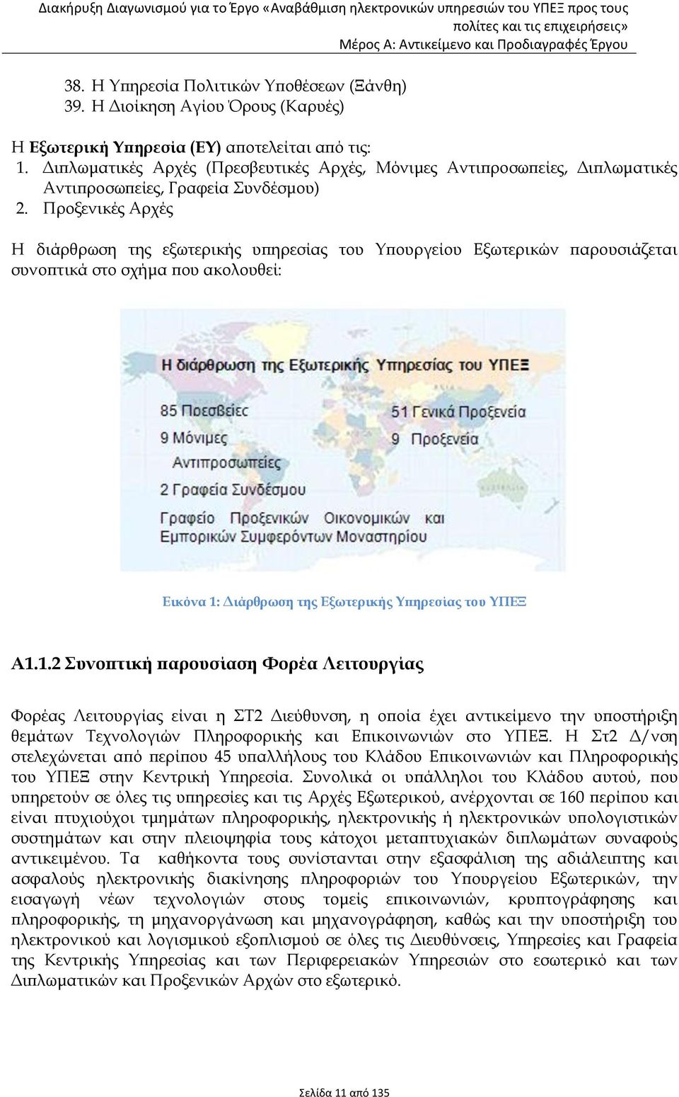 Προξενικές Αρχές Η διάρθρωση της εξωτερικής υπηρεσίας του Υπουργείου Εξωτερικών παρουσιάζεται συνοπτικά στο σχήμα που ακολουθεί: Εικόνα 1: