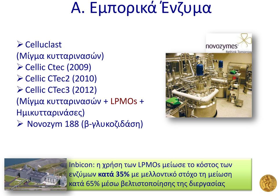 Novozym 188 (β-γλυκοζιδάση) Inbicon: η χρήση των LPMOs μείωσε το κόστος των