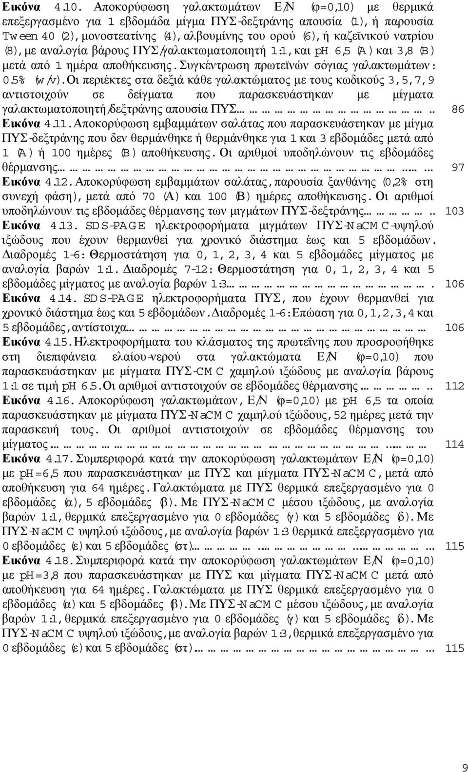 (8),µε αναλογία βάρους ΠΥΣ/γαλακτωµατοποιητή 1:1,και ph 6,5 (A)και,8 (B) µετά από 1 ηµέρα αποθήκευσης.συγκέντρωση πρωτεϊνών σόγιας γαλακτωµάτων: 0.5% (w/v).