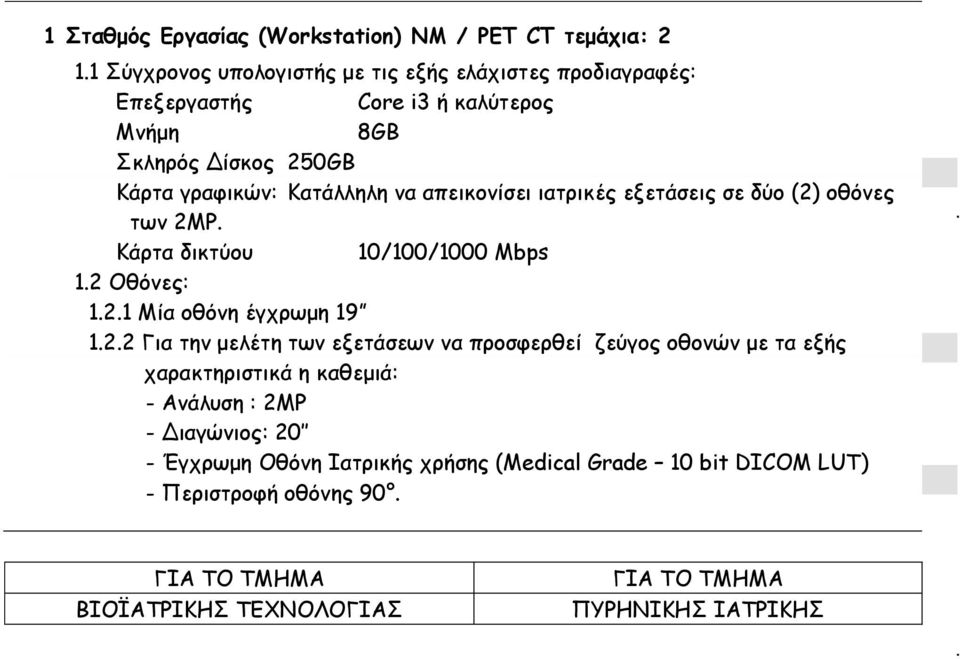 απεικονίσει ιατρικές εξετάσεις σε δύο (2)