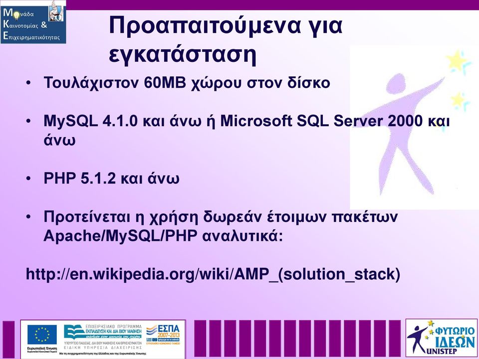 0 και άνω ή Microsoft SQL Server 2000 και άνω PHP 5.1.