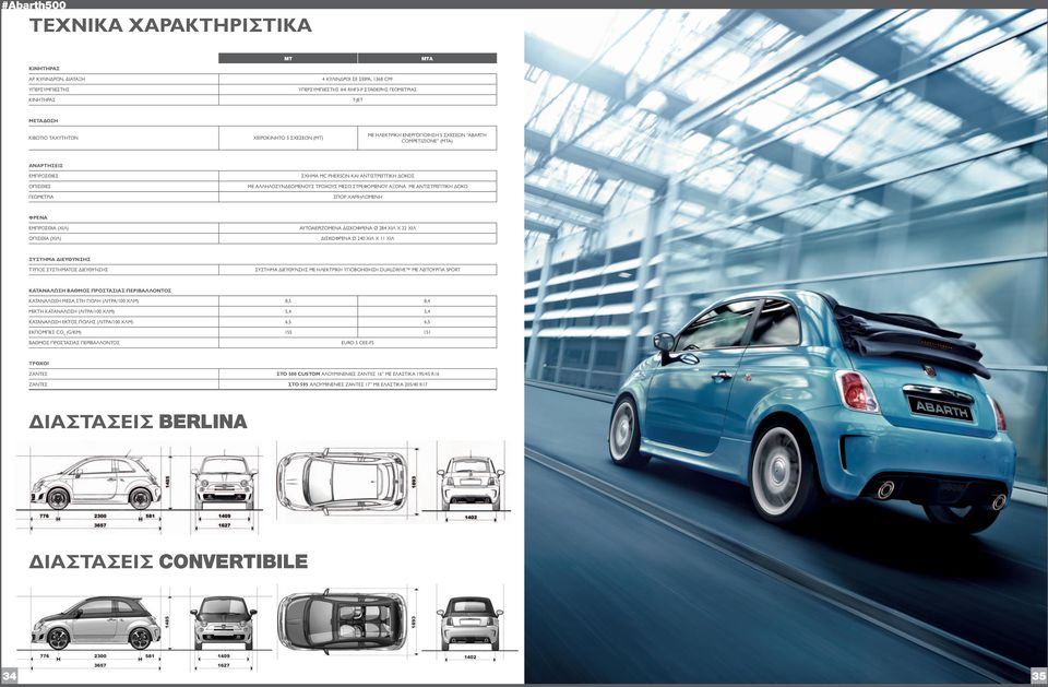 ΕΝΕΡΓΟΠΟΙΗΣΗ 5 ΣΧΕΣΕΩΝ ABARTH COMPETIZIONE (MTA) ΑΝΑΡΤΗΣΕΙΣ ΕΜΠΡΟΣΘΙΕΣ ΟΠΙΣΘΙΕΣ ΓΕΩΜΕΤΡΙΑ ΣΧΗΜΑ MC PHERON ΚΑΙ ΑΝΤΙΣΤΡΕΠΤΙΚΗ ΔΟΚΟΣ ΜΕ ΑΛΛΗΛΟΣΥΝΔΕΟΜΕΝΟΥΣ ΤΡΟΧΟΥΣ ΜΕΣΩ ΣΤΡΕΦΟΜΕΝΟΥ ΑΞΟΝΑ ΜΕ ΑΝΤΙΣΤΡΕΠΤΙΚΗ