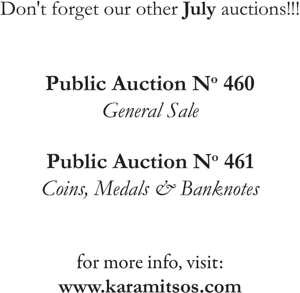 Public Auction N o 461 Coins, Medals &