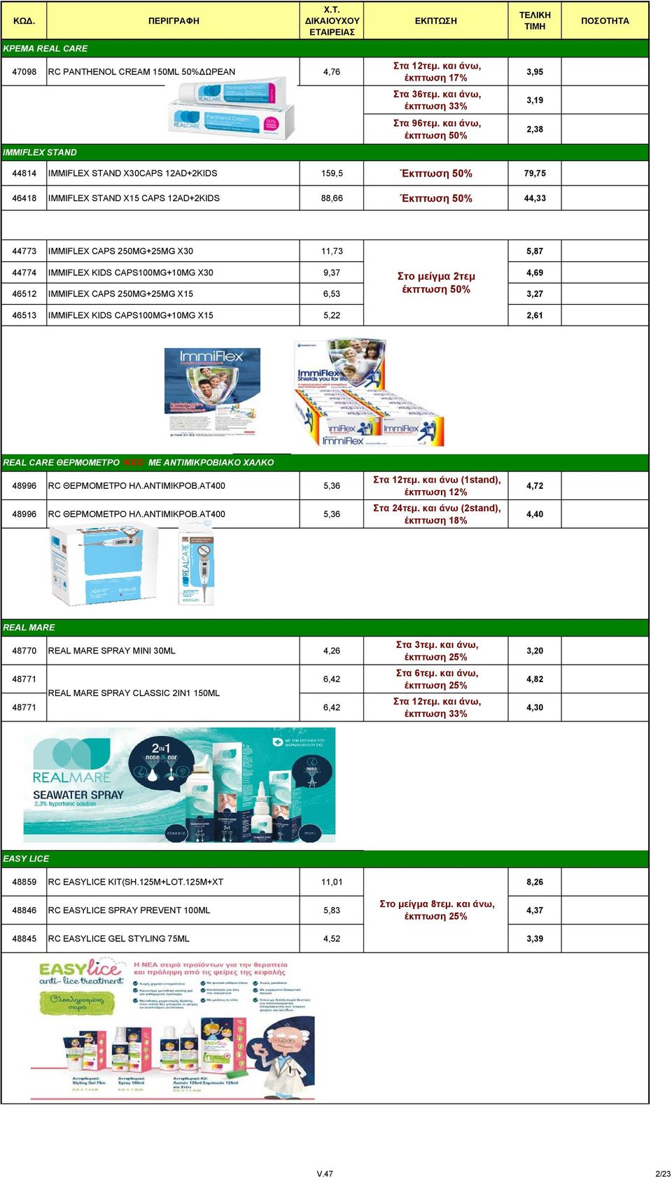 250MG+25MG X30 11,73 5,87 44774 IMMIFLEX KIDS CAPS100MG+10MG X30 9,37 Στο μείγμα 2τεμ 4,69 46512 IMMIFLEX CAPS 250MG+25MG X15 6,53 έκπτωση 50% 3,27 46513 IMMIFLEX KIDS CAPS100MG+10MG X15 5,22 2,61