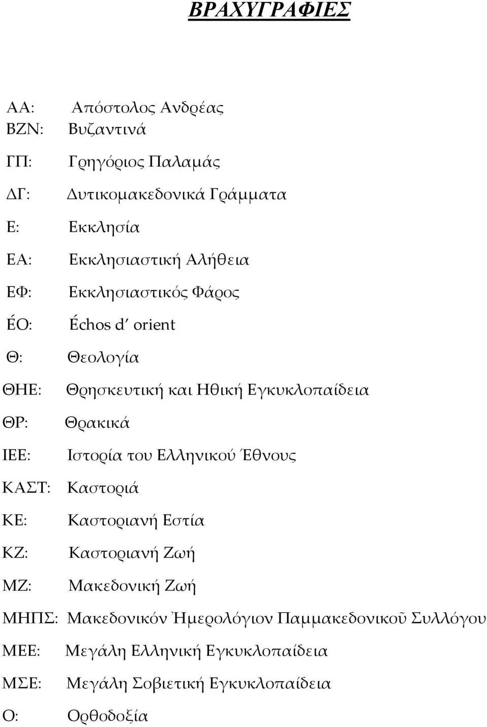 Θρακικά Ιστορία του Ελληνικού Έθνους ΚΑΣΤ: Καστοριά ΚΕ: ΚΖ: ΜΖ: Καστοριανή Εστία Καστοριανή Ζωή Μακεδονική Ζωή ΜΗΠΣ: