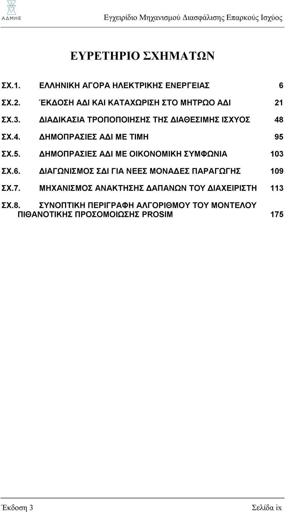 ΣΧ.5. ΔΗΜΟΠΡΑΣΙΕΣ ΑΔΙ ΜΕ ΟΙΚΟΝΟΜΙΚΗ ΣΥΜΦΩΝΙΑ 103 ΣΧ.6. ΔΙΑΓΩΝΙΣΜΟΣ ΣΔΙ ΓΙΑ ΝΕΕΣ ΜΟΝΑΔΕΣ ΠΑΡΑΓΩΓΗΣ 109 ΣΧ.7.