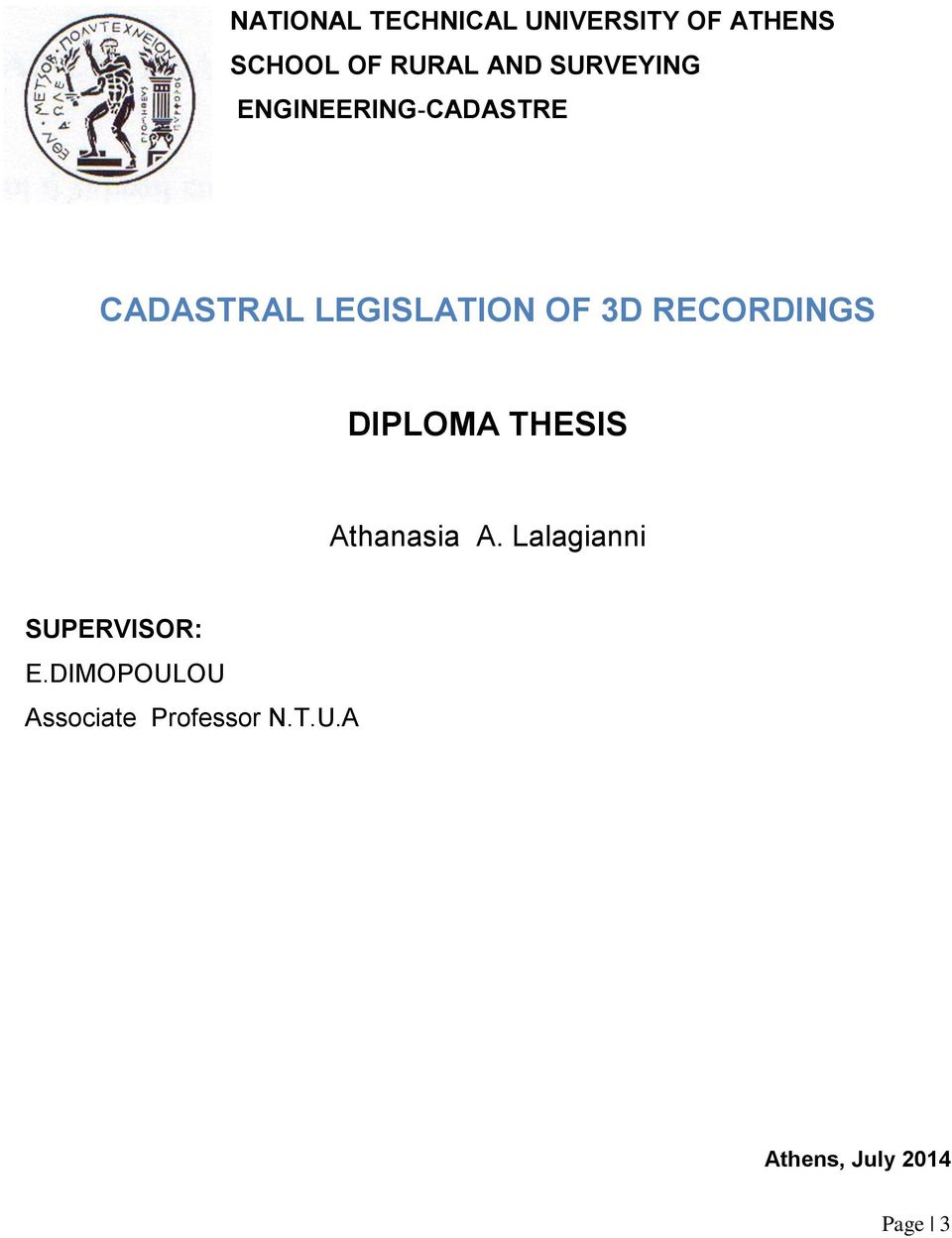 RECORDINGS DIPLOMA THESIS Athanasia A.