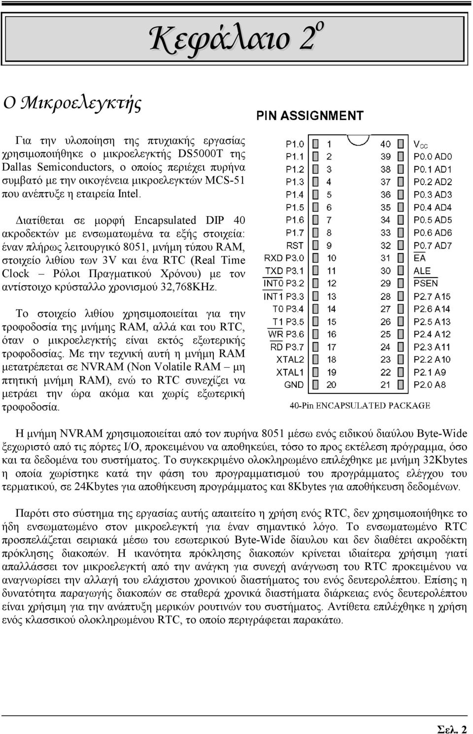 Διατίθεται σε μορφή Encapsulated DIP 40 ακροδεκτών με ενσωματωμένα τα εξής στοιχεία: έναν πλήρως λειτουργικό 8051, μνήμη τύπου RAM, στοιχείο λιθίου των 3V και ένα RTC (Real Time Clock Ρόλοι