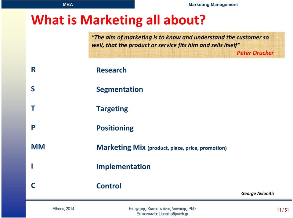 product or service fits him and sells itself Peter Drucker R S T P MM I C