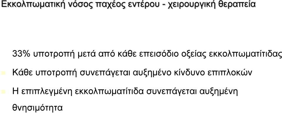 εκκολπωματίτιδας Κάθε υποτροπή συνεπάγεται αυξημένο