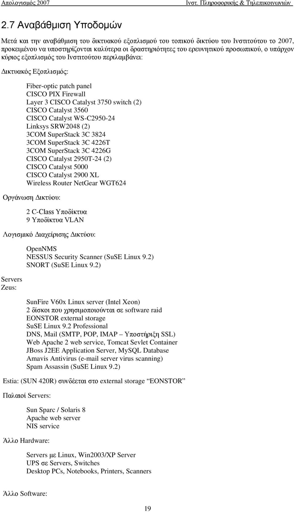 Catalyst WS-C2950-24 Linksys SRW2048 (2) 3COM SuperStack 3C 3824 3COM SuperStack 3C 4226T 3COM SuperStack 3C 4226G CISCO Catalyst 2950T-24 (2) CISCO Catalyst 5000 CISCO Catalyst 2900 XL Wireless