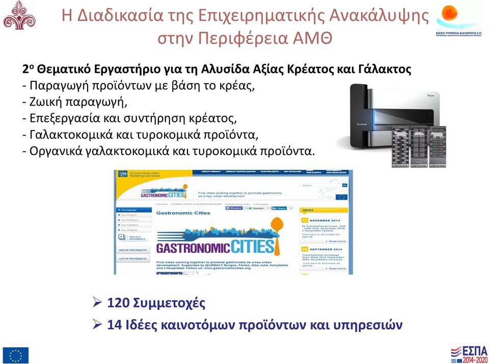 παραγωγή, - Επεξεργασία και συντήρηση κρέατος, - Γαλακτοκομικά και τυροκομικά προϊόντα, -