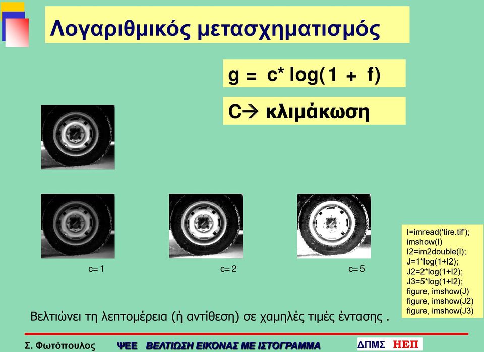 tif'); imshow(i) I2=im2double(I); J=1*log(1+I2); J2=2*log(1+I2); J3=5*log(1+I2);