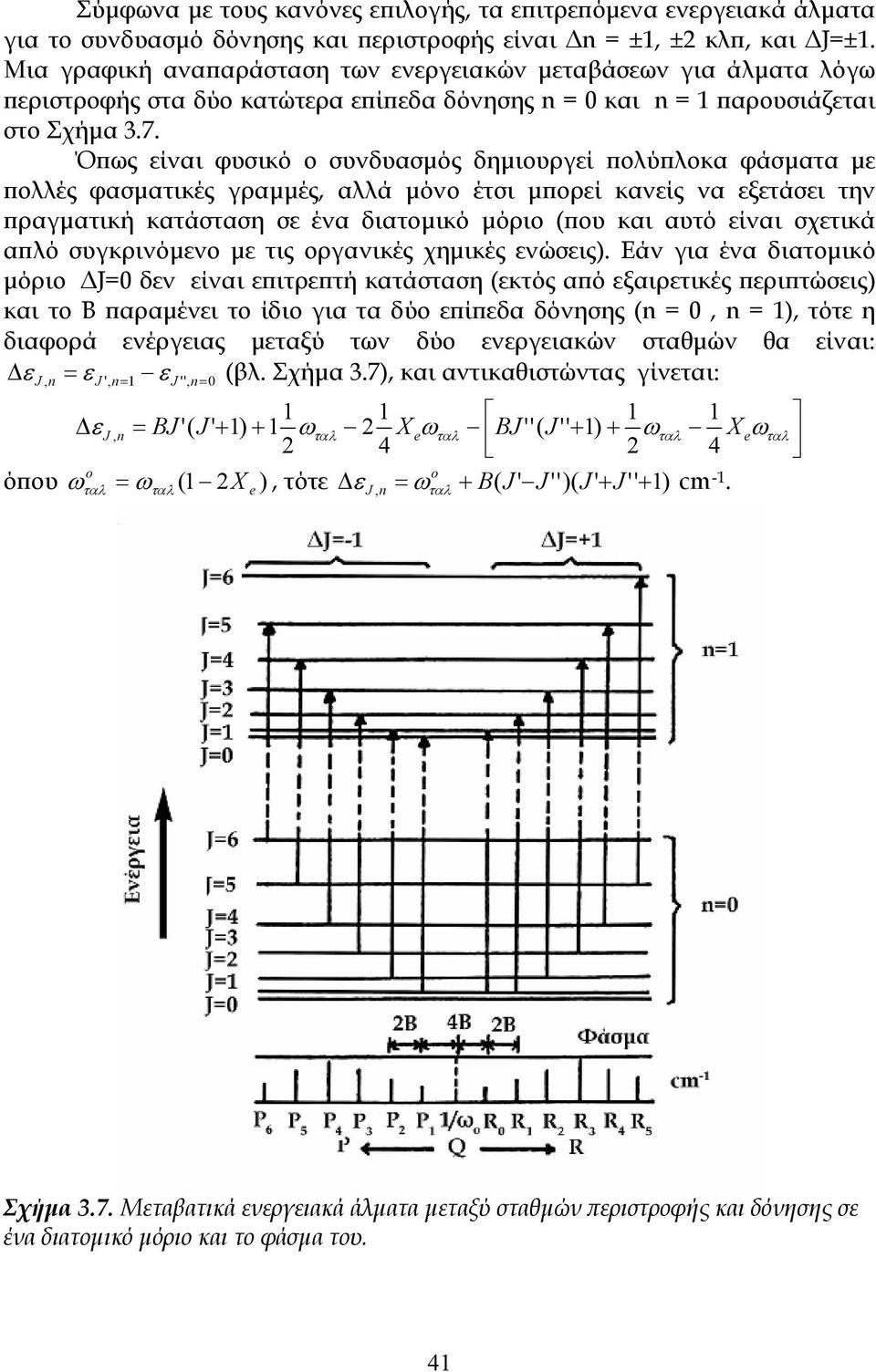 Όπως είναι φυσικό ο συνδυασμός δημιουργεί πολύπλοκα φάσματα με πολλές φασματικές γραμμές, αλλά μόνο έτσι μπορεί κανείς να εξετάσει την πραγματική κατάσταση σε ένα διατομικό μόριο (που και αυτό είναι