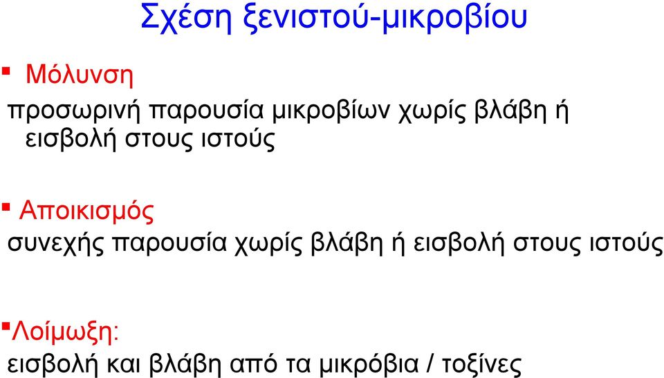 Αποικισμός συνεχής παρουσία χωρίς βλάβη ή εισβολή