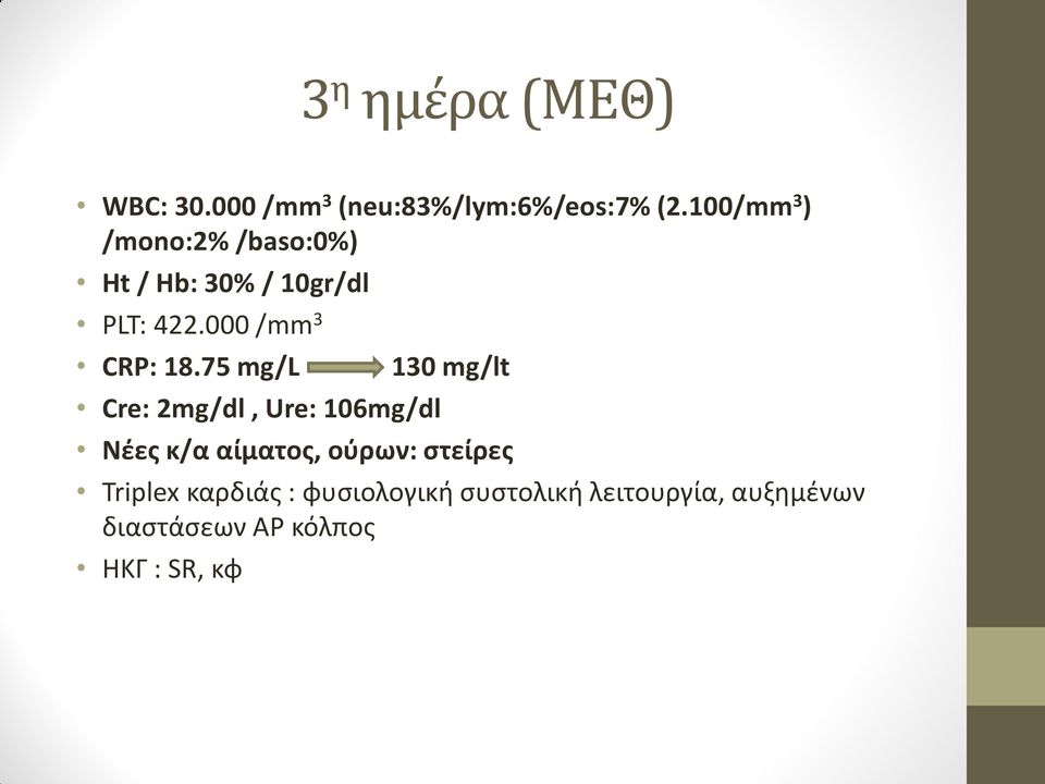 000 /mm 3 CRP: 18.