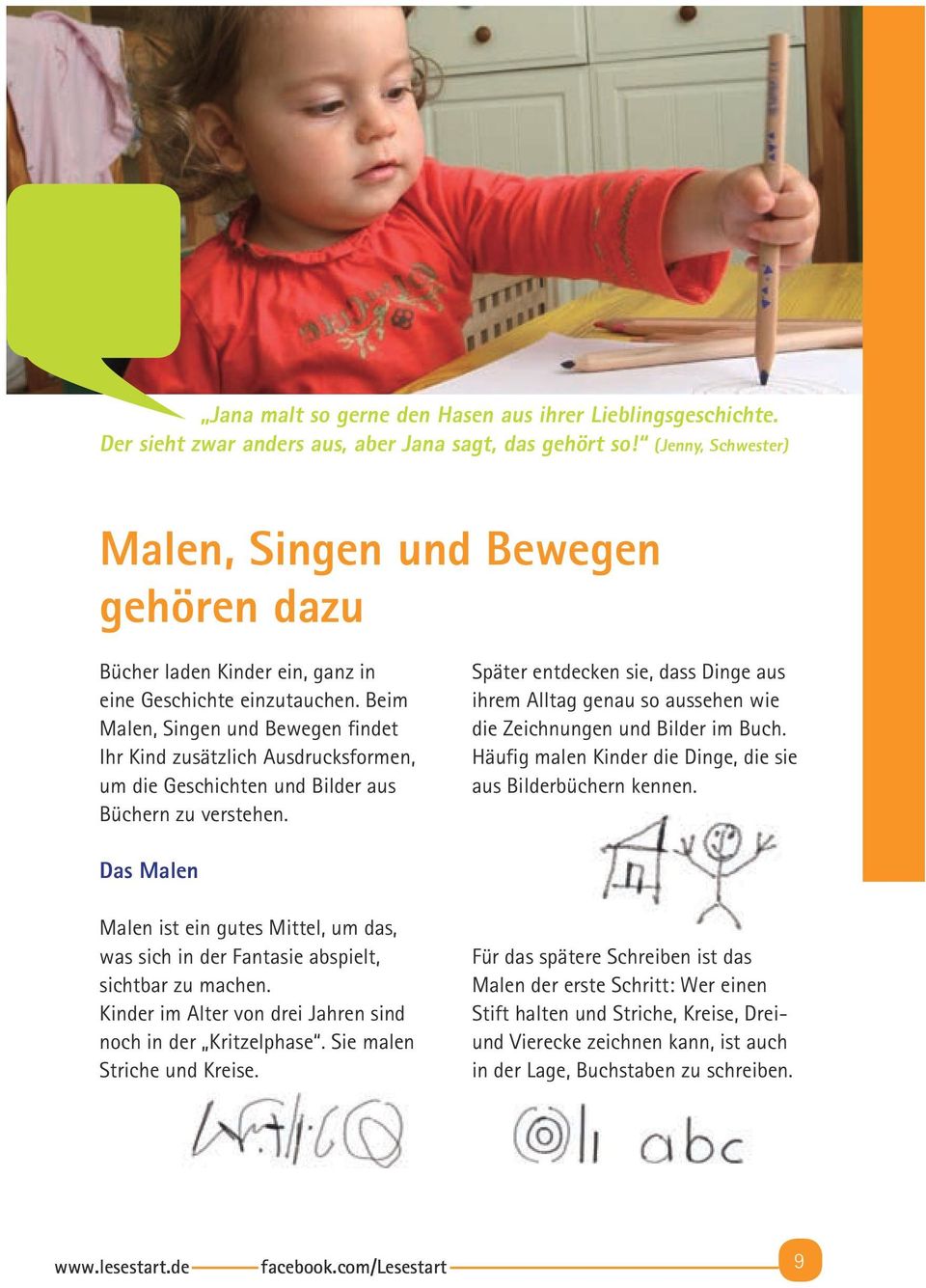 Beim Malen, Singen und Bewegen findet Ihr Kind zusätzlich Ausdrucksformen, um die Geschichten und Bilder aus Büchern zu verstehen.