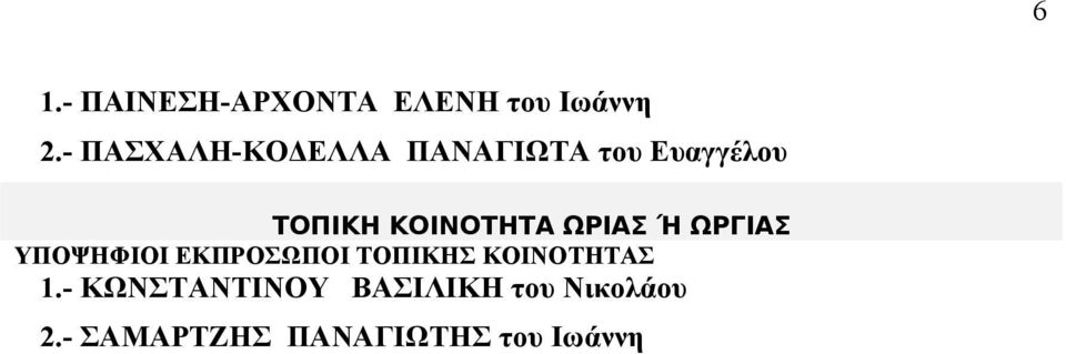 ΤΟΠΙΚΗ ΚΟΙΝΟΤΗΤΑ ΩΡΙΑΣ Ή ΩΡΓΙΑΣ 1.