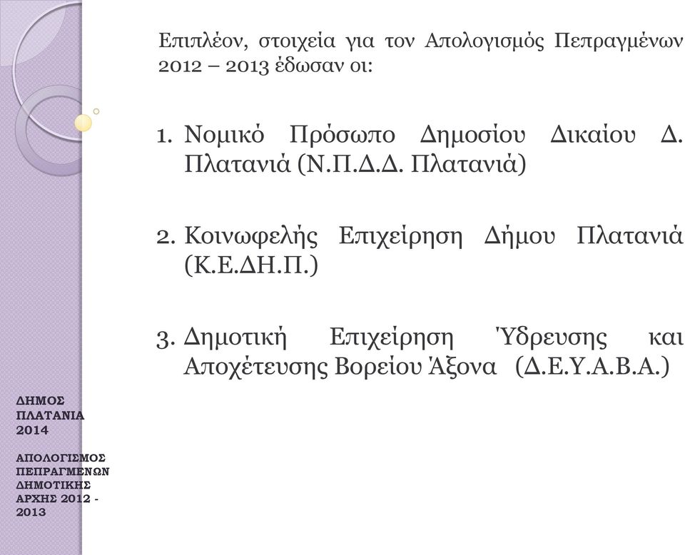 Κοινωφελής Επιχείρηση Δήμου Πλατανιά (Κ.Ε.ΔΗ.Π.) 3.