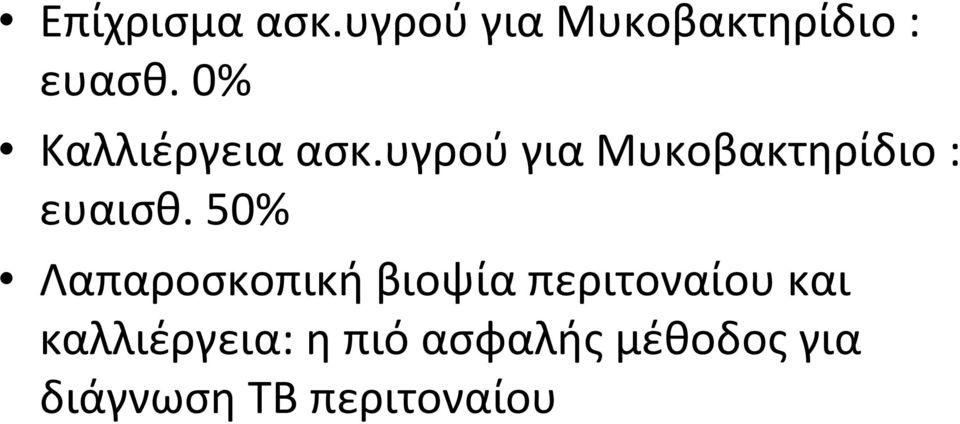 υγρού για Μυκοβακτηρίδιο : ευαισθ.