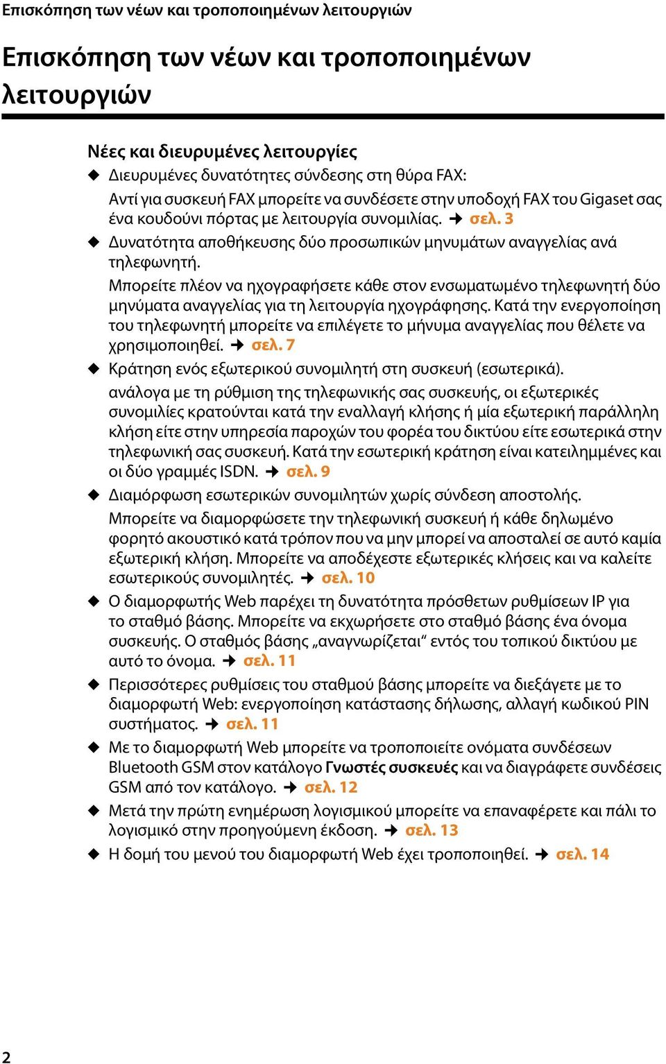 Μπορείτε πλέον να ηχογραφήσετε κάθε στον ενσωματωμένο τηλεφωνητή δύο μηνύματα αναγγελίας για τη λειτουργία ηχογράφησης.