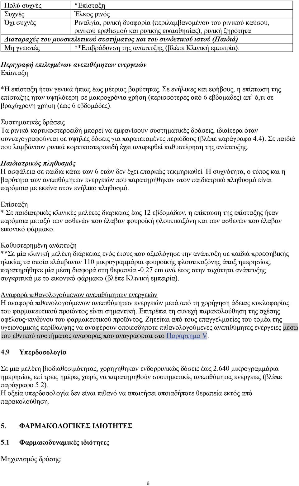 Περιγραφή επιλεγμένων ανεπιθύμητων ενεργειών Επίσταξη *Η επίσταξη ήταν γενικά ήπιας έως μέτριας βαρύτητας.