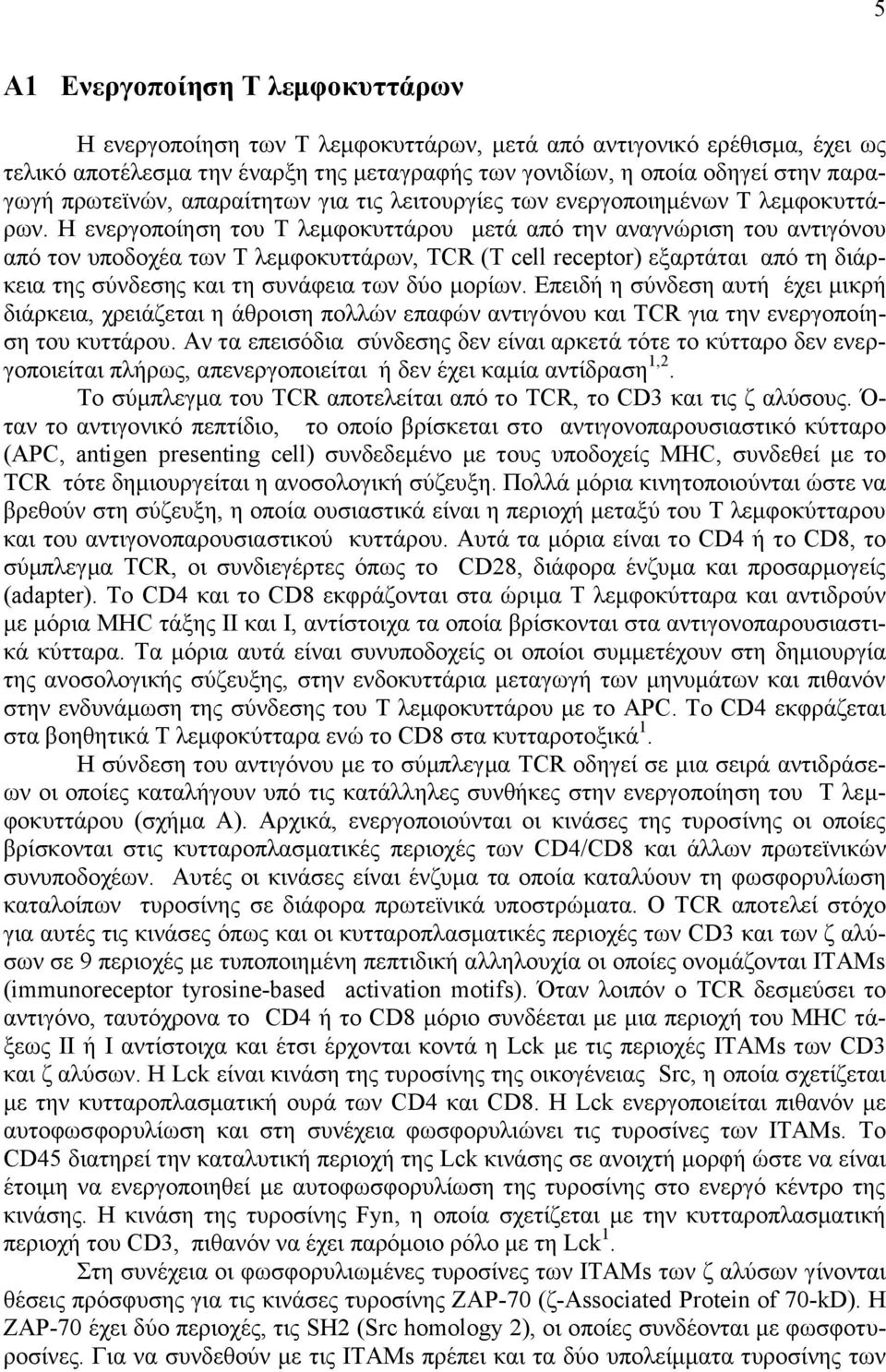 Η ενεργοποίηση του Τ λεμφοκυττάρου μετά από την αναγνώριση του αντιγόνου από τον υποδοχέα των Τ λεμφοκυττάρων, TCR (T cell receptor) εξαρτάται από τη διάρκεια της σύνδεσης και τη συνάφεια των δύο