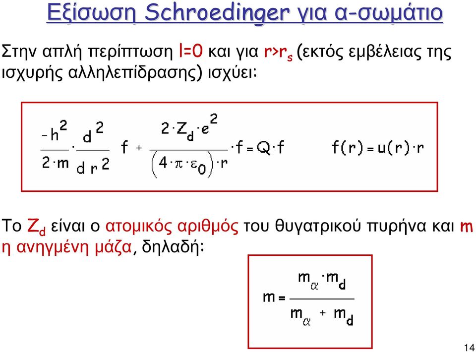 ισχυρής αλληλεπίδρασης) ισχύει: Το Z d είναι ο