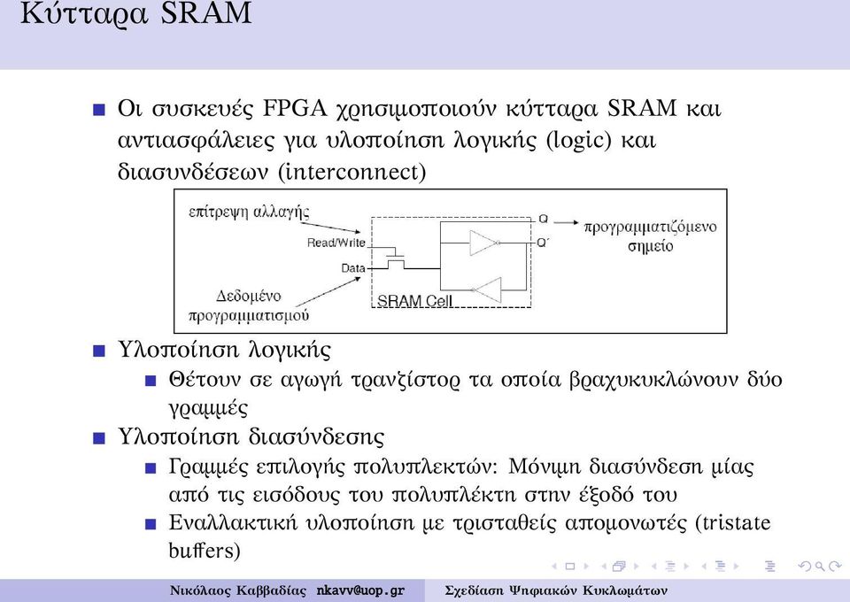 βραχυκυκλώνουν δύο γραμμές Υλοποίηση διασύνδεσης Γραμμές επιλογής πολυπλεκτών: Μόνιμη διασύνδεση μίας