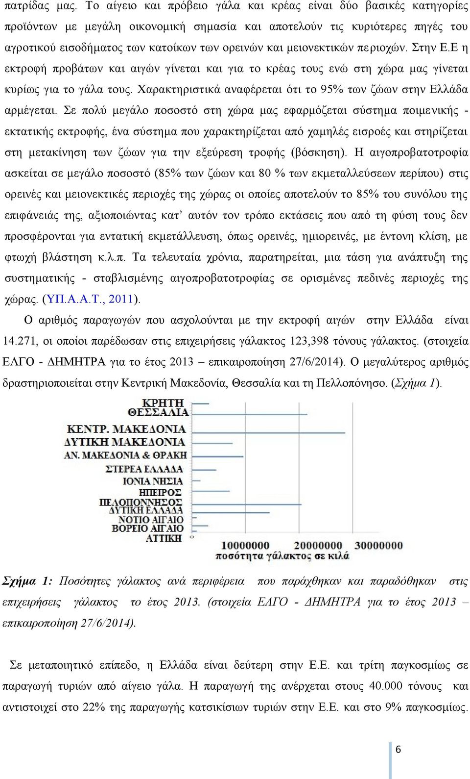 μειονεκτικών περιοχών. Στην Ε.Ε η εκτροφή προβάτων και αιγών γίνεται και για το κρέας τους ενώ στη χώρα μας γίνεται κυρίως για το γάλα τους.