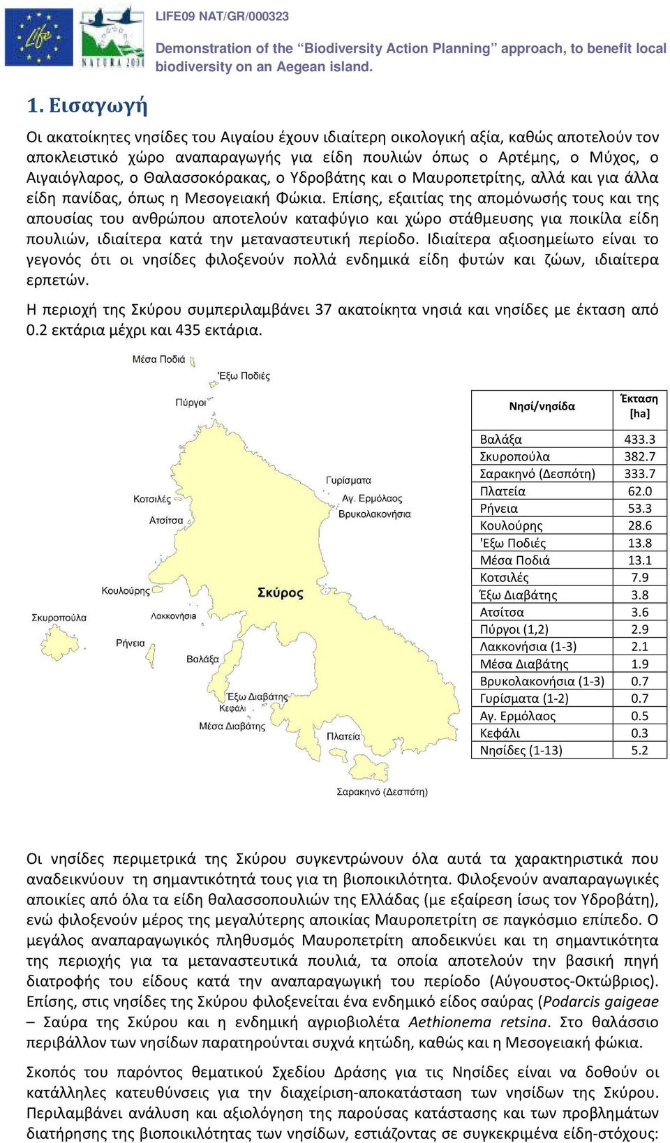 Επίσης, εξαιτίας της απομόνωσής τους και της απουσίας του ανθρώπου αποτελούν καταφύγιο και χώρο στάθμευσης για ποικίλα είδη πουλιών, ιδιαίτερα κατά την μεταναστευτική περίοδο.