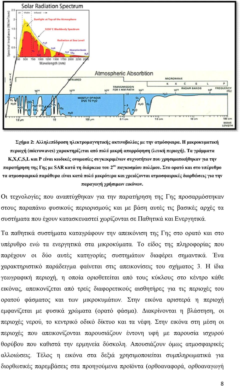 Στο ορατό και στο υπέρυθρο τα ατμοσφαιρικά παράθυρα είναι κατά πολύ μικρότερα και χρειάζονται ατμοσφαιρικές διορθώσεις για την παραγωγή χρήσιμων εικόνων.