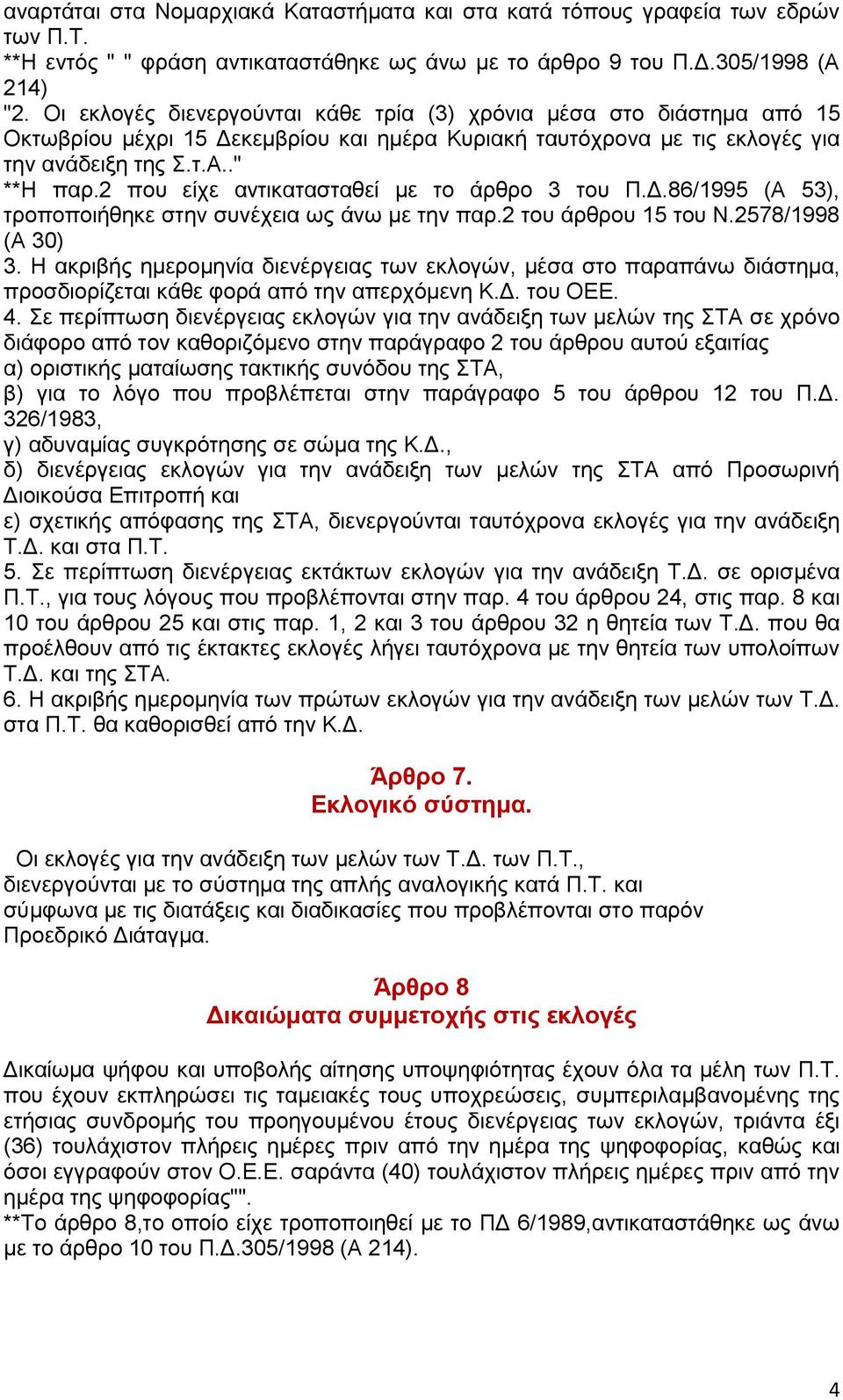 2 πνπ είρε αληηθαηαζηαζεί κε ην άξζξν 3 ηνπ Π.Γ.86/1995 (Α 53), ηξνπνπνηήζεθε ζηελ ζπλέρεηα σο άλσ κε ηελ παξ.2 ηνπ άξζξνπ 15 ηνπ Ν.2578/1998 (Α 30) 3.