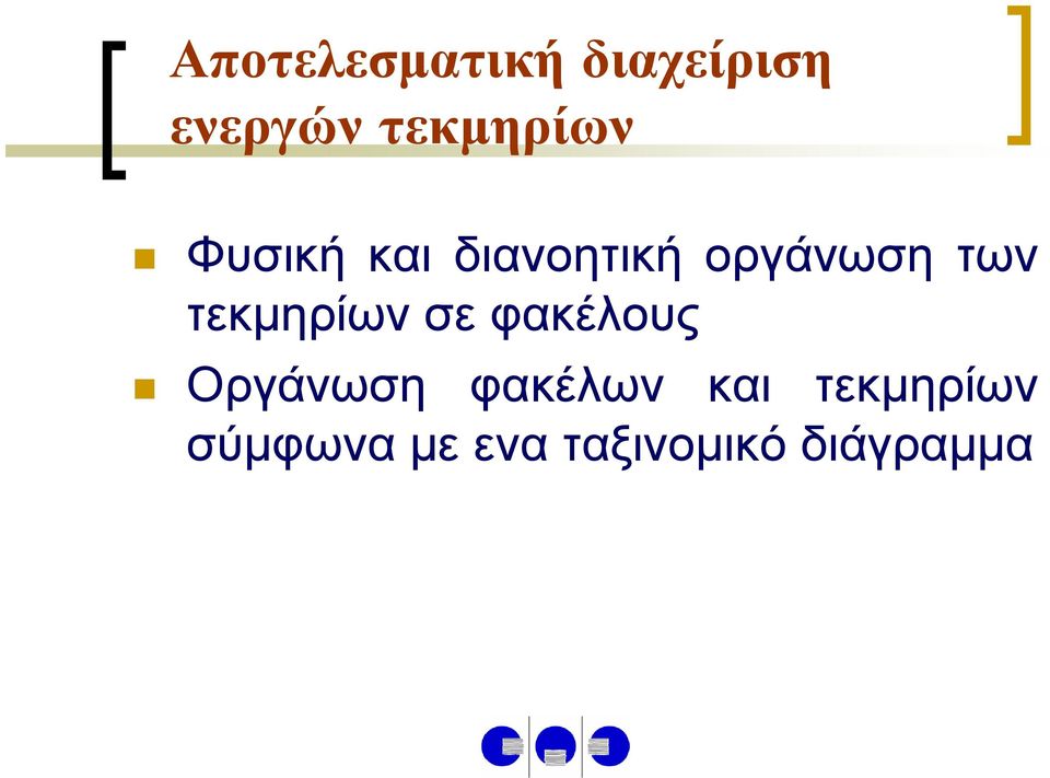 των τεκμηρίων σε φακέλους Οργάνωση