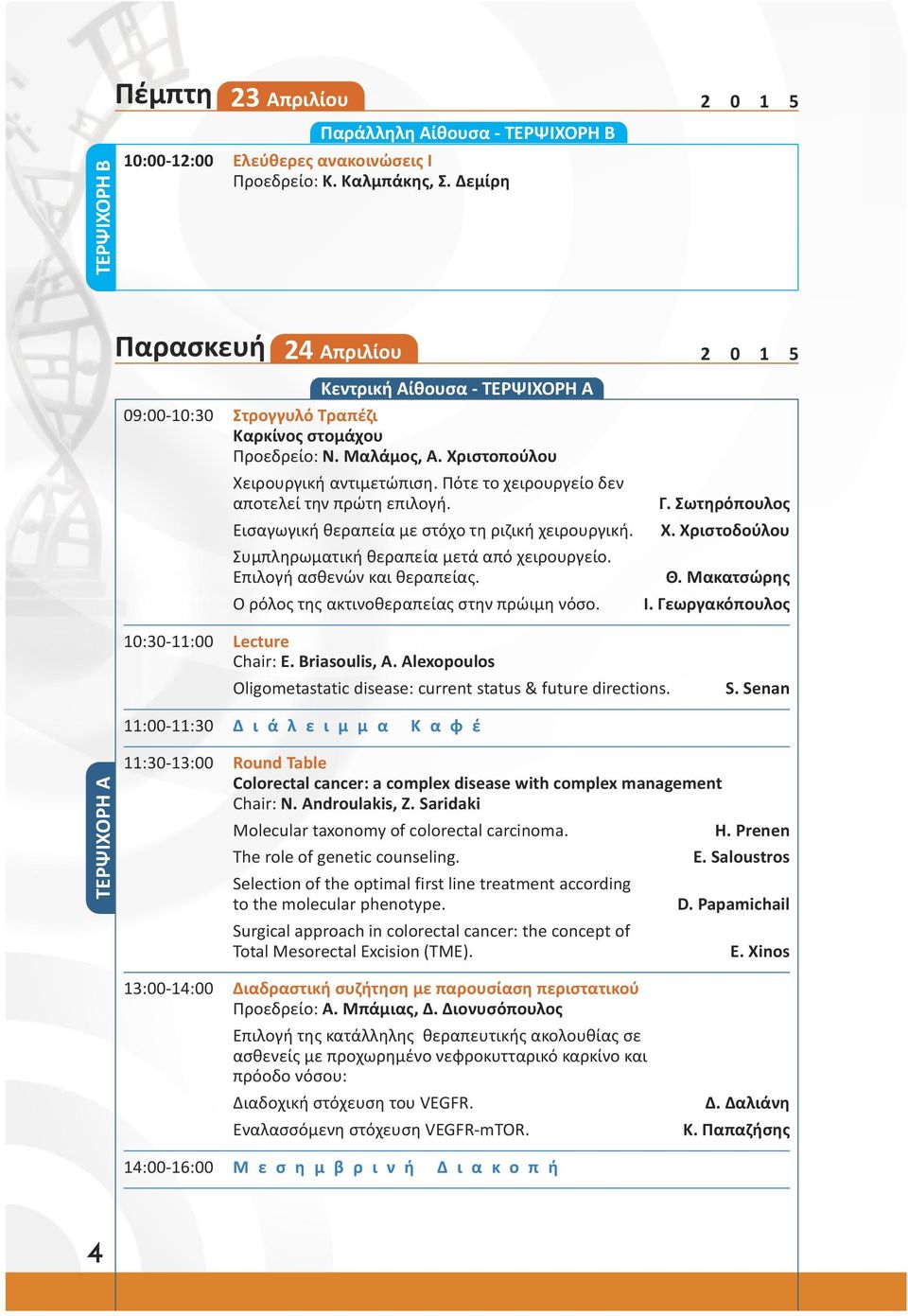 Πότε το χειρουργείο δεν αποτελεί την πρώτη επιλογή. Εισαγωγική θεραπεία με στόχο τη ριζική χειρουργική. Συμπληρωματική θεραπεία μετά από χειρουργείο. Επιλογή ασθενών και θεραπείας.