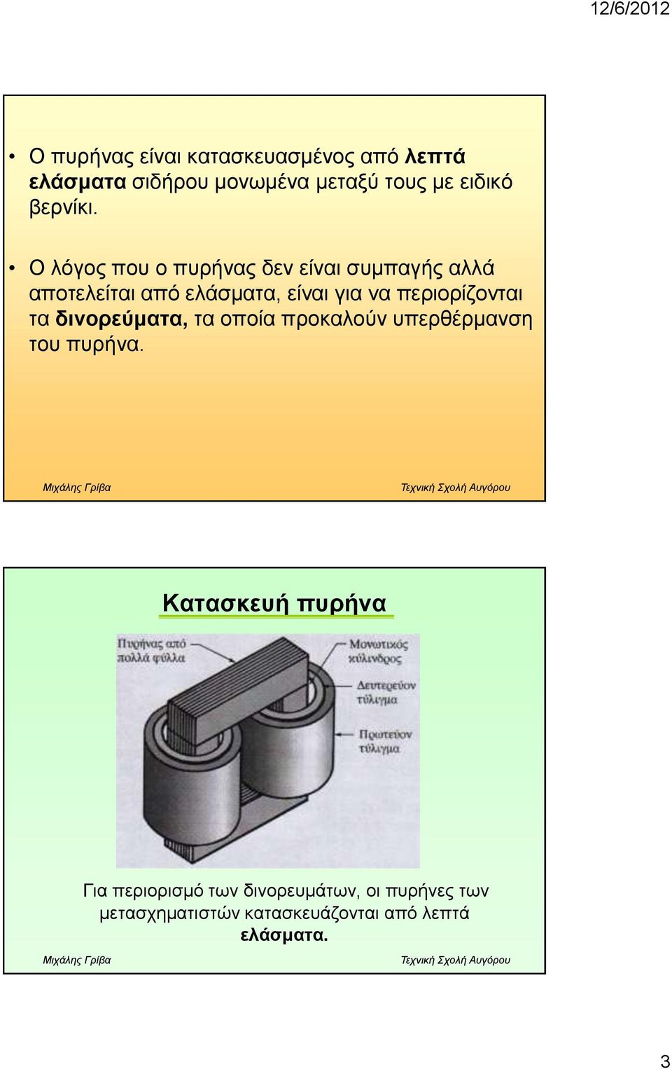 Ο ιόγνο πνπ ν ππξήλαο δελ είλαη ζπκπαγήο αιιά απνηειείηαη από ειάζκαηα, είλαη γηα λα