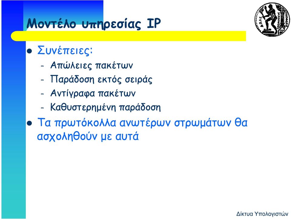 πακέτων Καθυστερημένη παράδοση Τα