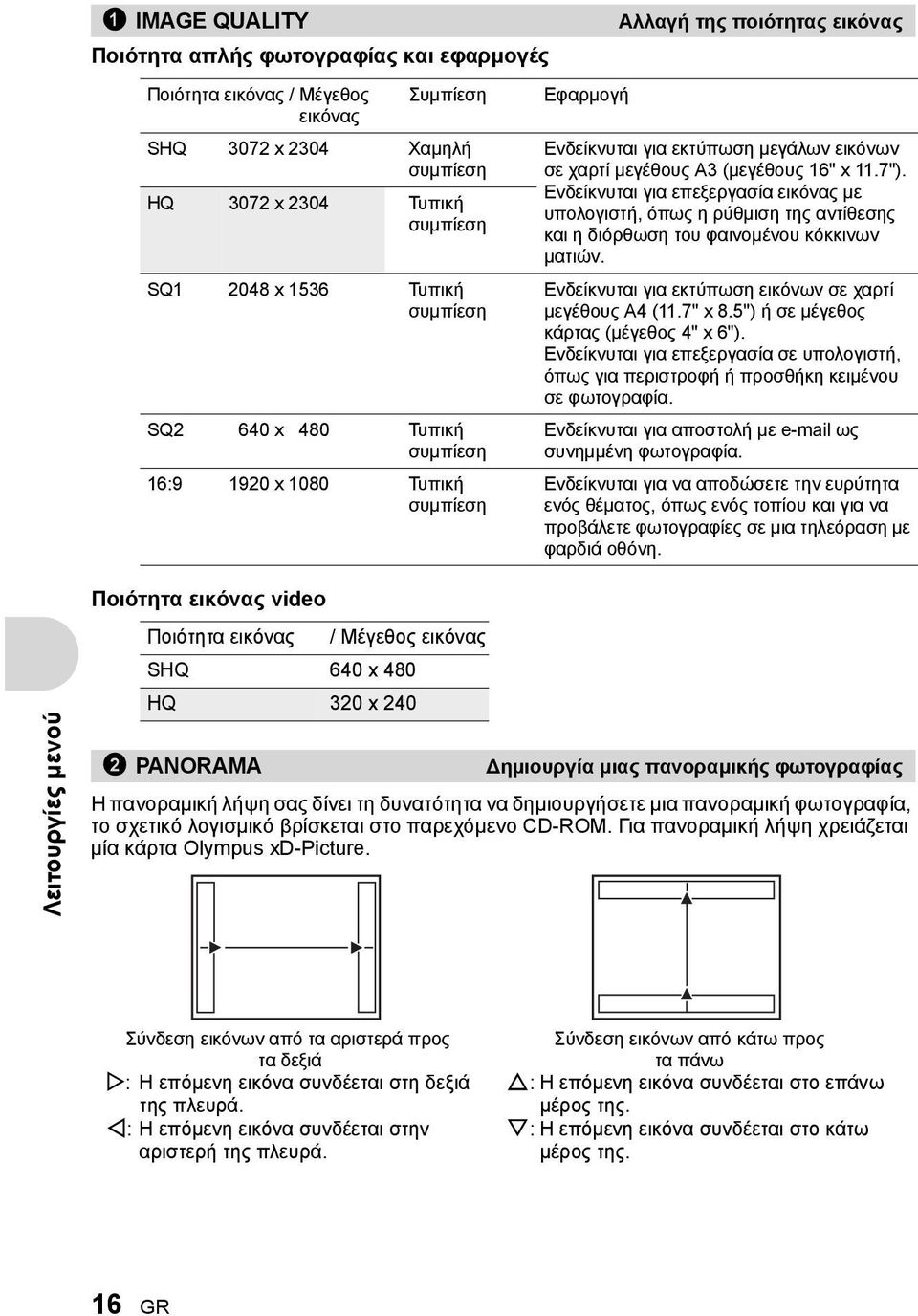 Ενδείκνυται για επεξεργασία εικόνας με υπολογιστή, όπως η ρύθμιση της αντίθεσης και η διόρθωση του φαινομένου κόκκινων ματιών. Ενδείκνυται για εκτύπωση εικόνων σε χαρτί μεγέθους A4 (11.7" x 8.