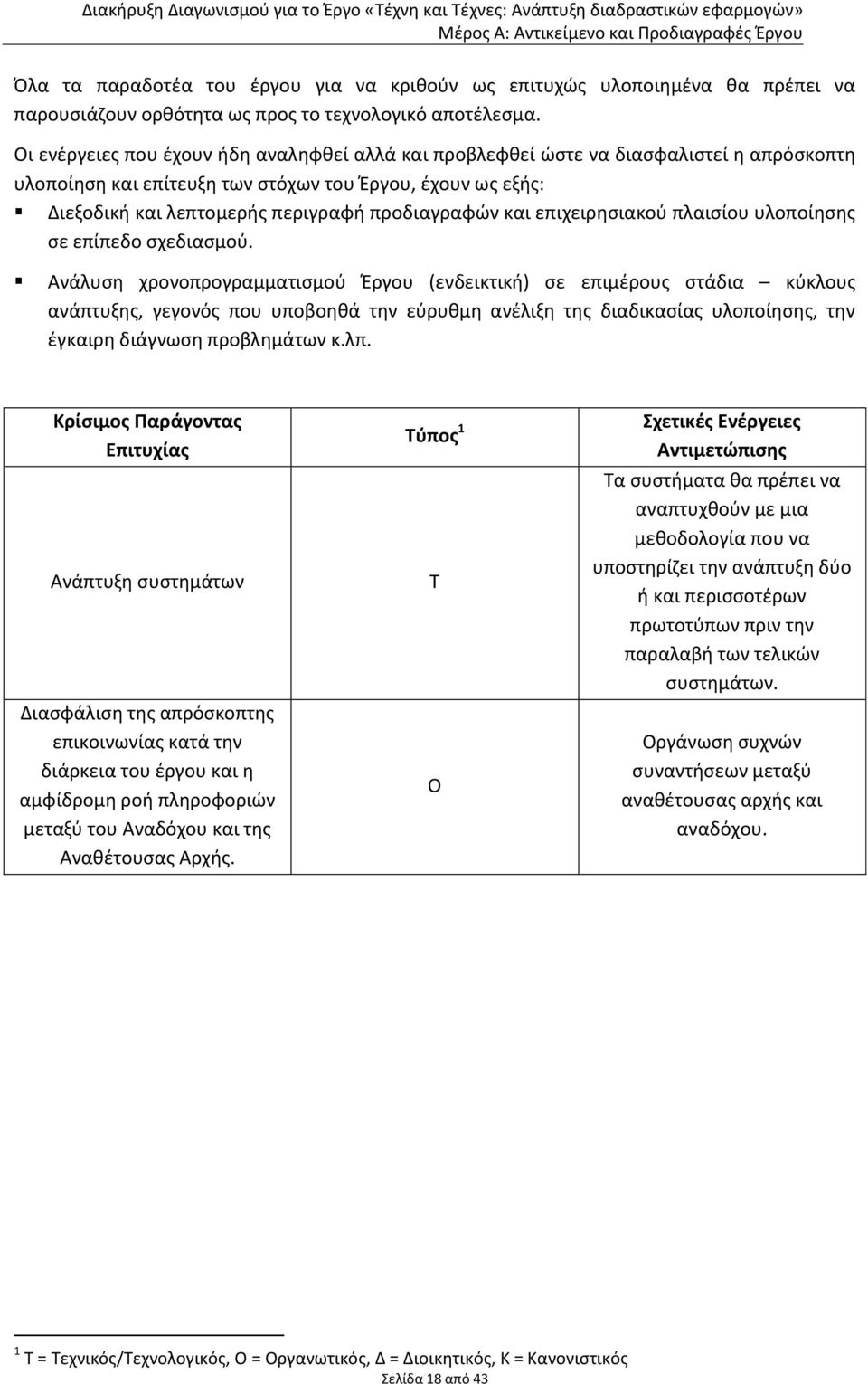 και επιχειρησιακού πλαισίου υλοποίησης σε επίπεδο σχεδιασμού.