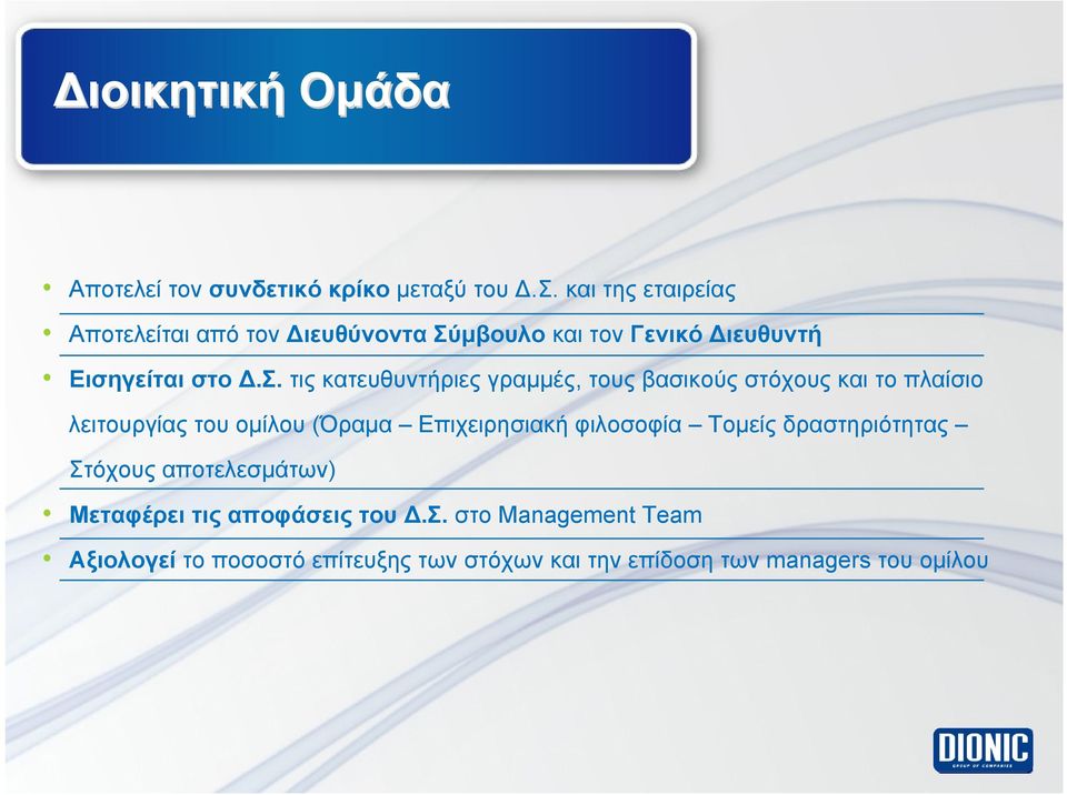 μβουλο και τον Γενικό Διευθυντή Εισηγείται στο Δ.Σ.