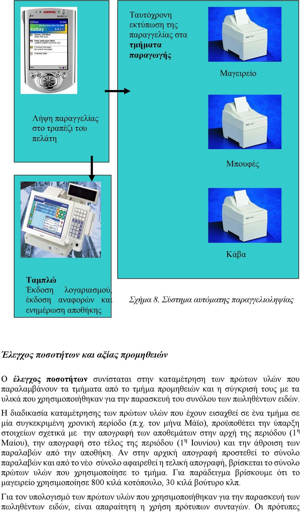 σύγκρισή τους με τα υλικά που χρησιμοποιήθηκαν για την παρασκευή του συνόλου των πωληθέντων ειδών.