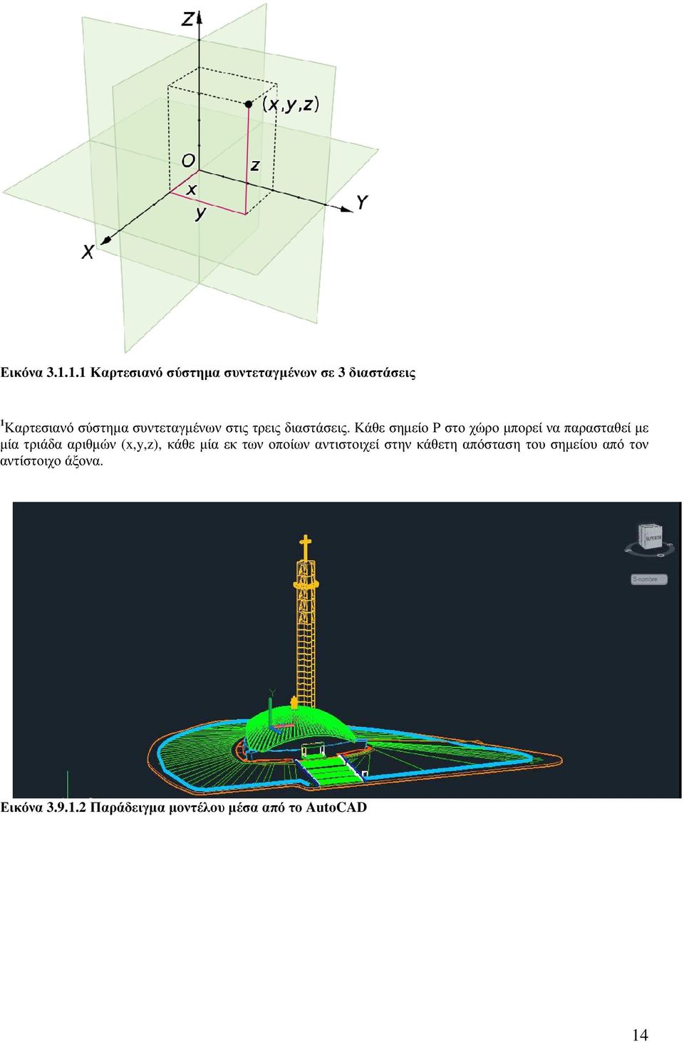 συντεταγµένων στις τρεις διαστάσεις.