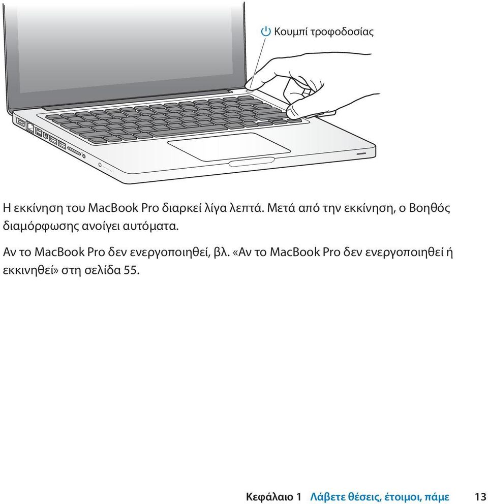 Αν το MacBook Pro δεν ενεργοποιηθεί, βλ.