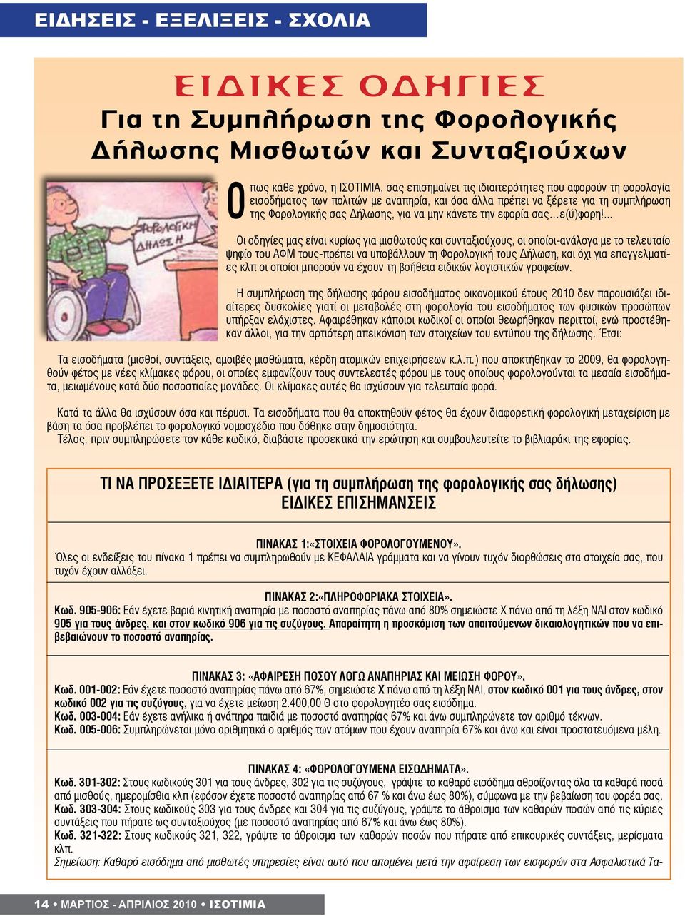 ... Οι οδηγίες μας είναι κυρίως για μισθωτούς και συνταξιούχους, οι οποίοι-ανάλογα με το τελευταίο ψηφίο του ΑΦΜ τους-πρέπει να υποβάλλουν τη Φορολογική τους Δήλωση, και όχι για επαγγελματίες κλπ οι