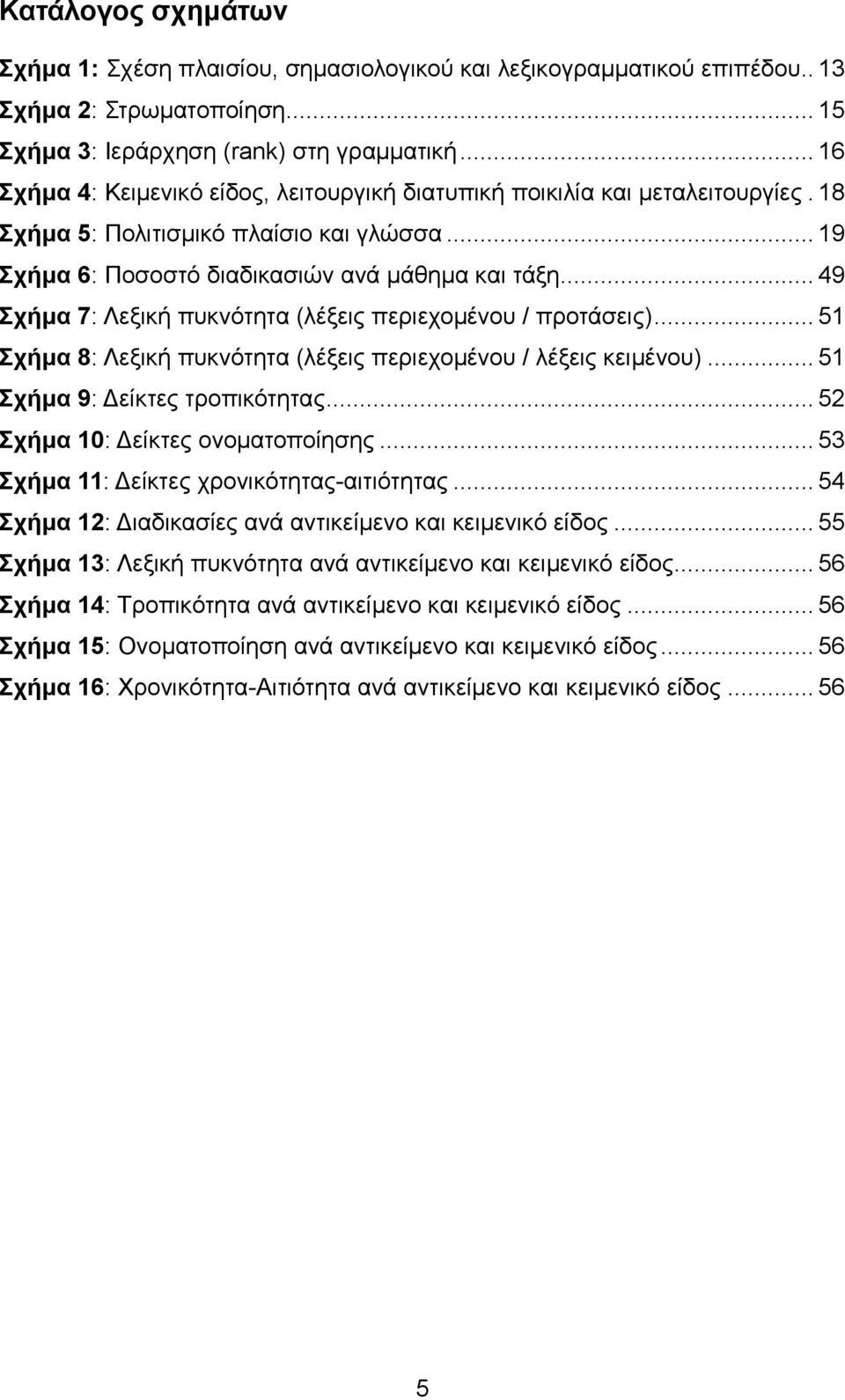 .. 49 Σχήμα 7: Λεξική πυκνότητα (λέξεις περιεχομένου / προτάσεις)... 51 Σχήμα 8: Λεξική πυκνότητα (λέξεις περιεχομένου / λέξεις κειμένου)... 51 Σχήμα 9: Δείκτες τροπικότητας.